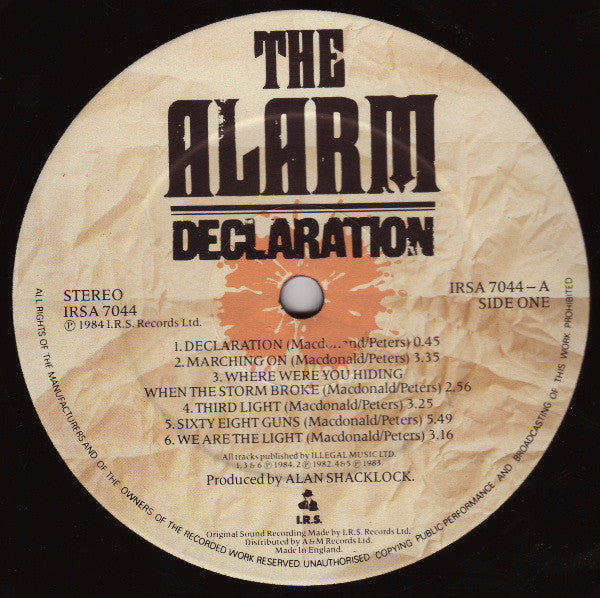 The Alarm : Declaration (LP, Album)