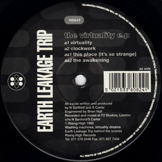 Earth Leakage Trip : The Virtuality EP (12", EP)
