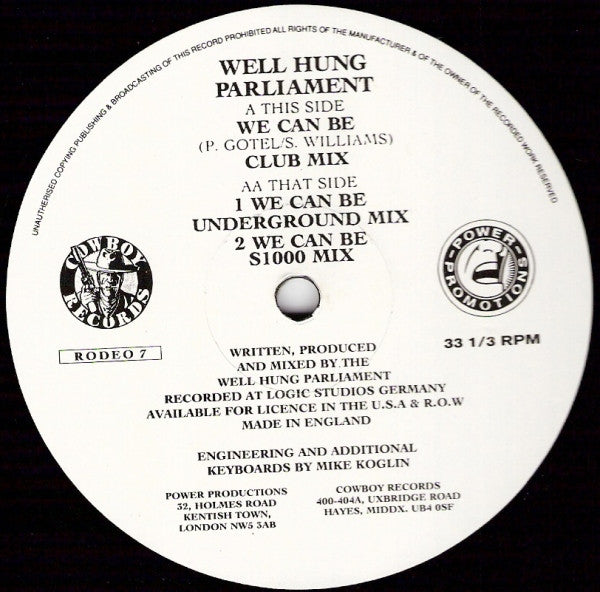 Well Hung Parliament : We Can Be (12")
