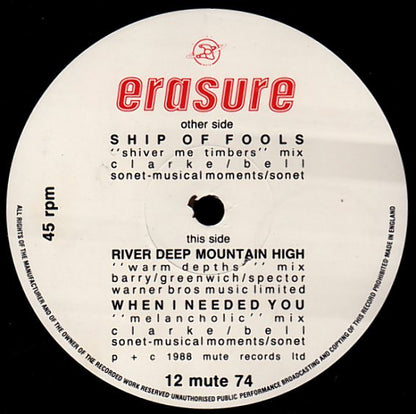 Erasure : Ship Of Fools (12", Single)
