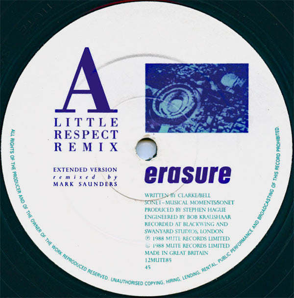 Erasure : A Little Respect (12", Single)