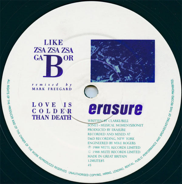 Erasure : A Little Respect (12", Single)