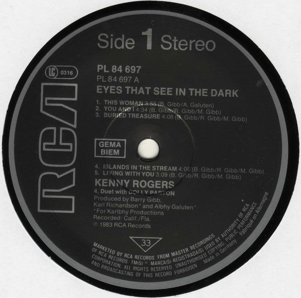 Kenny Rogers : Eyes That See In The Dark (LP, Album)