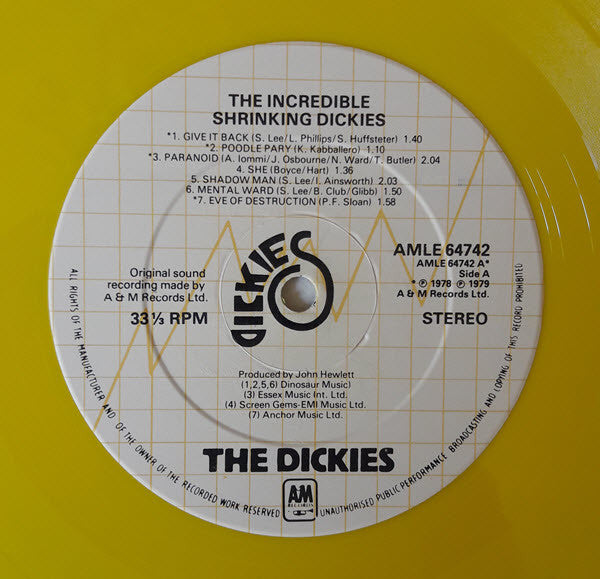 The Dickies : The Incredible Shrinking Dickies (LP, Album, Yel)