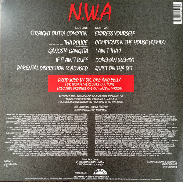 N.W.A* : Straight Outta Compton (LP, Album, RE, 180)