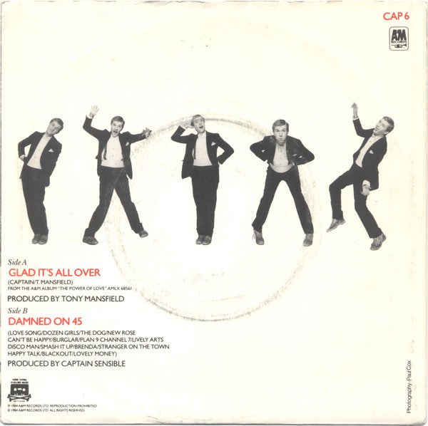 Captain Sensible : Glad It's All Over / Damned On 45 (7", Single)