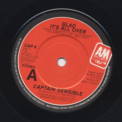 Captain Sensible : Glad It's All Over / Damned On 45 (7", Single)
