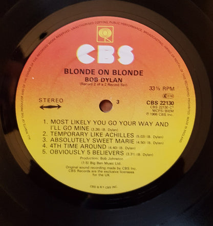 Bob Dylan : Blonde On Blonde (2xLP, Album, RE, Gat)