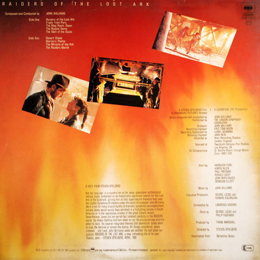 John Williams (4) : Raiders Of The Lost Ark (Original Motion Picture Soundtrack) (LP, Album)