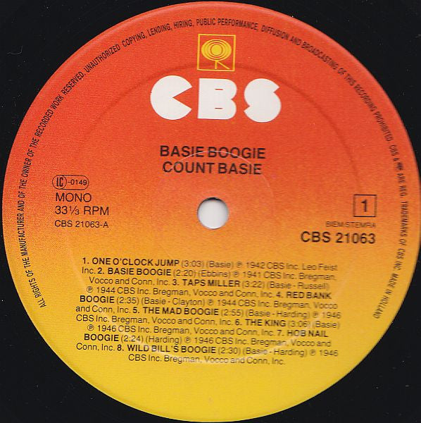 Count Basie : Basie Boogie (LP, Comp, Mono)