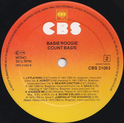 Count Basie : Basie Boogie (LP, Comp, Mono)