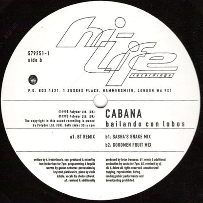Cabana : Bailando Con Lobos (12")