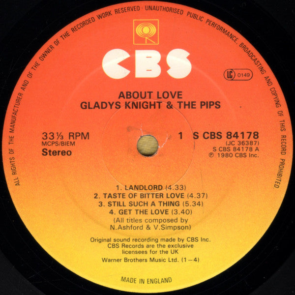Gladys Knight & The Pips* : About Love (LP, Album)