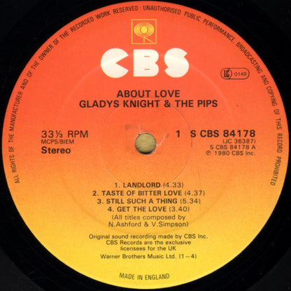 Gladys Knight & The Pips* : About Love (LP, Album)