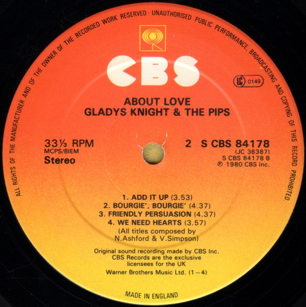 Gladys Knight & The Pips* : About Love (LP, Album)