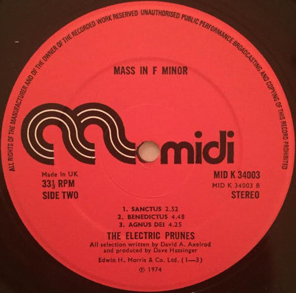 The Electric Prunes : Mass In F Minor (LP, Album, RE)