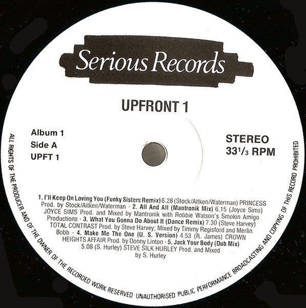 Various : Upfront 1 (2xLP, Album, Comp, P/Mixed)