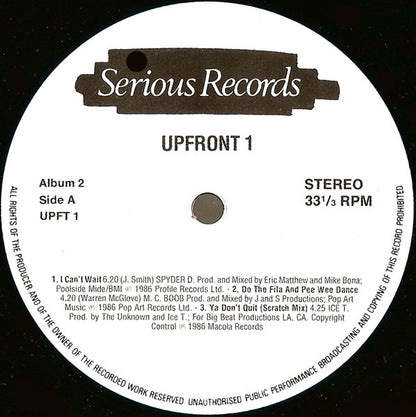 Various : Upfront 1 (2xLP, Album, Comp, P/Mixed)
