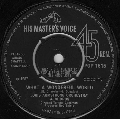 Louis Armstrong Orchestra & Chorus* / Louis Armstrong & His All Stars* : What A Wonderful World / Cabaret (7", Single, Pus)