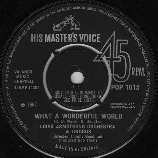 Louis Armstrong Orchestra & Chorus* / Louis Armstrong & His All Stars* : What A Wonderful World / Cabaret (7", Single, Pus)