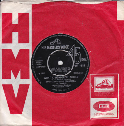 Louis Armstrong Orchestra & Chorus* / Louis Armstrong & His All Stars* : What A Wonderful World / Cabaret (7", Single, Pus)