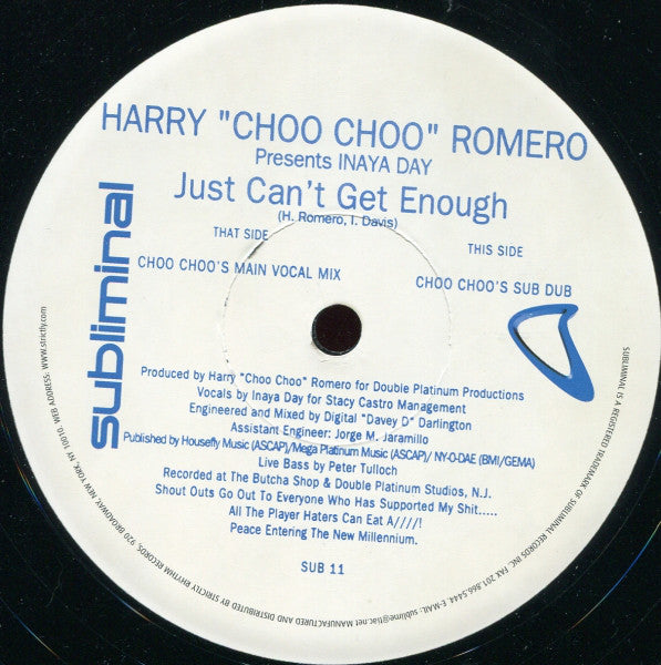 Harry "Choo Choo" Romero Presents Inaya Day : Just Can't Get Enough (12")