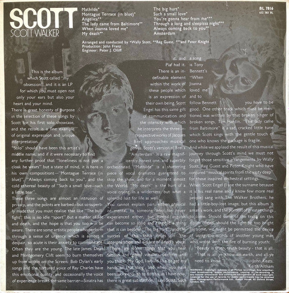 Scott Walker : Scott (LP, Album, Mono)