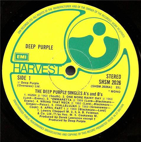 Deep Purple : The Deep Purple Singles A's & B's (LP, Comp)