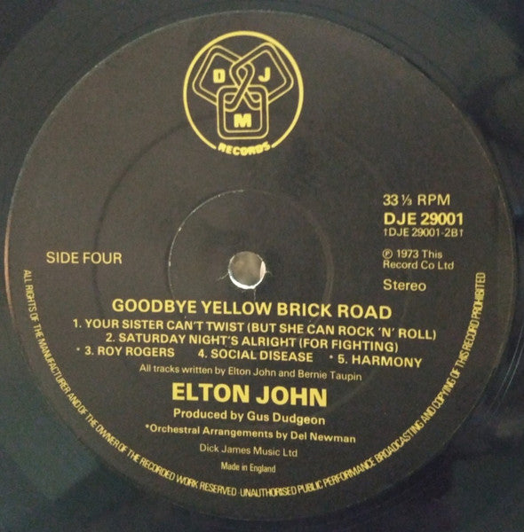 Elton John : Goodbye Yellow Brick Road (2xLP, Album, RP, Tri)