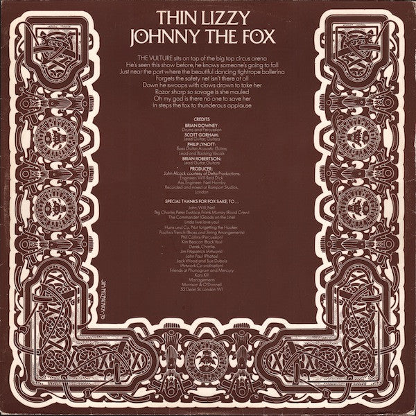 Thin Lizzy : Johnny The Fox (LP, Album)