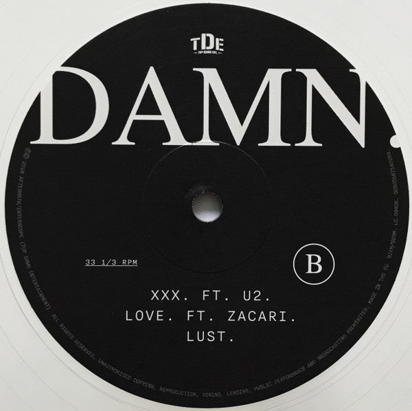 Kendrick Lamar : Damn (2xLP, Album, Ltd, Num, Cle)
