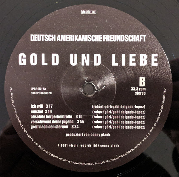 Deutsch Amerikanische Freundschaft : Gold Und Liebe (LP, Album, RE)