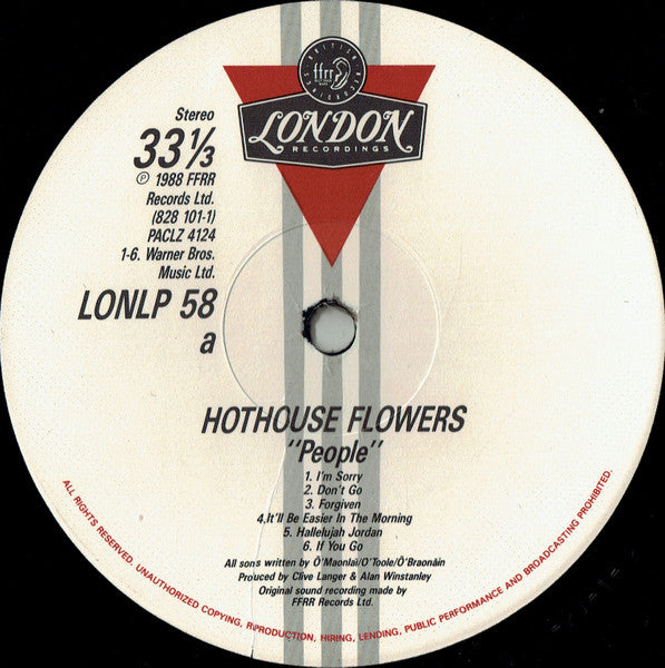 Hothouse Flowers : People (LP, Album)