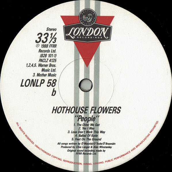 Hothouse Flowers : People (LP, Album)