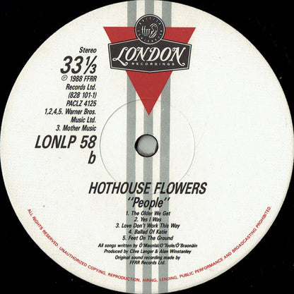 Hothouse Flowers : People (LP, Album)