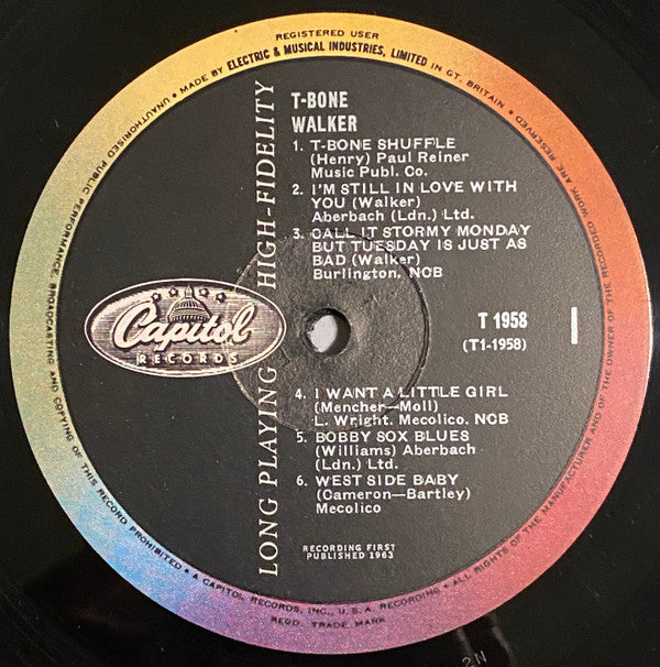 T-Bone Walker : The Great Blues Vocals And Guitar Of T-Bone Walker (His Original 1945-1950 Performances) (LP, Comp, Mono)