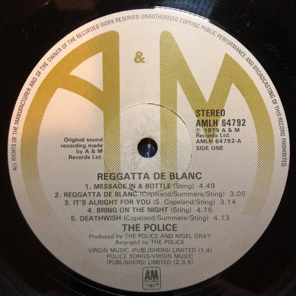The Police : Reggatta De Blanc (LP, Album)