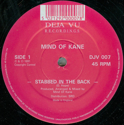 Mind Of Kane : Stabbed In The Back (12", Red)