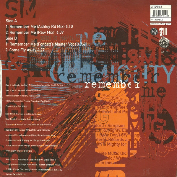 Smith & Mighty : Remember Me (12")