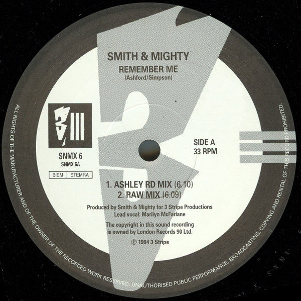 Smith & Mighty : Remember Me (12")