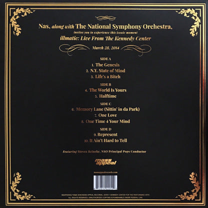 Nas With National Symphony Orchestra : Illmatic (Live From The Kennedy Center) (2xLP, Album, RSD, Ltd, Gol)