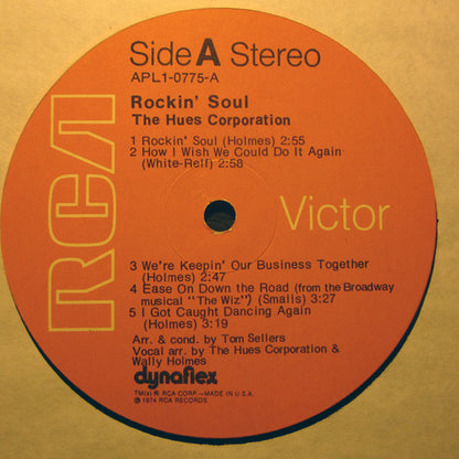 The Hues Corporation : Rockin' Soul (LP, Album, Ind)