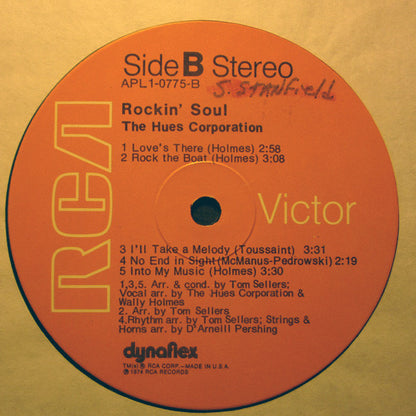 The Hues Corporation : Rockin' Soul (LP, Album, Ind)
