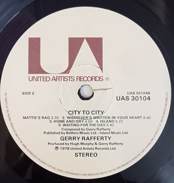 Gerry Rafferty : City To City (LP, Album)