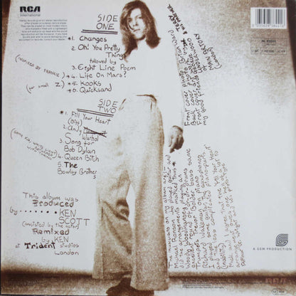 David Bowie : Hunky Dory (LP, Album, RE)