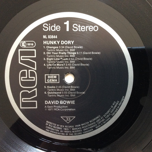 David Bowie : Hunky Dory (LP, Album, RE)