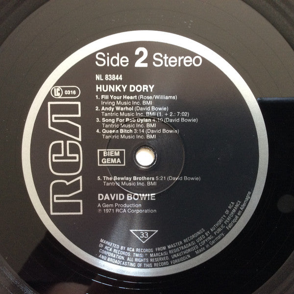 David Bowie : Hunky Dory (LP, Album, RE)