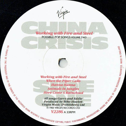 China Crisis : Working With Fire And Steel (Possible Pop Songs Volume Two) (LP, Album)