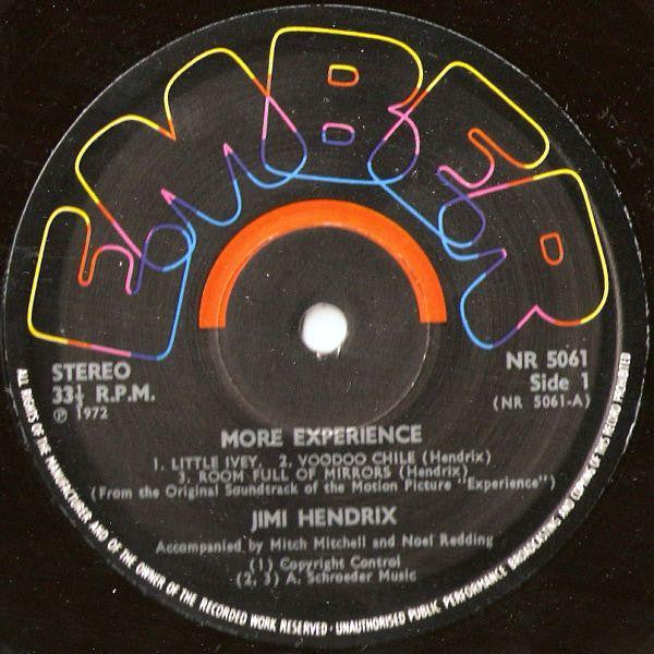 Jimi Hendrix : More  "Experience" Jimi Hendrix (Titles From The Original Sound Track Of The Feature Length Motion Picture) (Volume Two) (LP, Album)