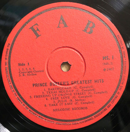 Prince Buster : Fabulous Greatest Hits (LP, Comp)